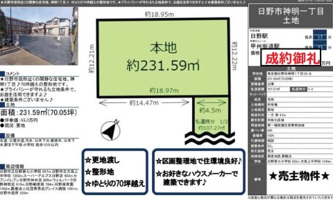 社有不動産の引渡終了♪　ー日野市神明売地ー　2022.10.04　